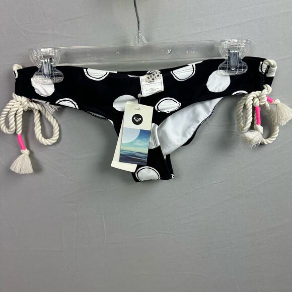 Roxy Moonbeach Women’s Medium Ruched Bikini Brief Large Polka Dots - Picture 2 of 6